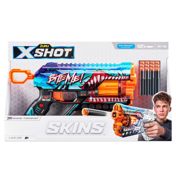 ZURU XSHOT SKINS GRIEFER (12 DARTS) SHARK THRASHER (36561) - Image 2