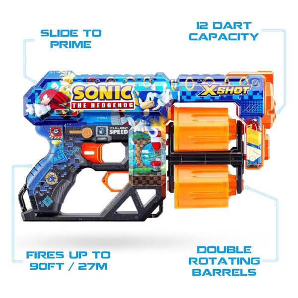 ZURU XSHOT SKINS SERIES 1 DREAD SONIC (12 DARTS) MEGA SONIC (36583) - Image 3