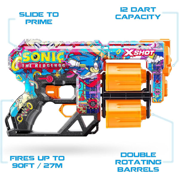 ZURU XSHOT SKINS SERIES 1 DREAD SONIC (12 DARTS) ROBOTNIK (36583) - Image 3