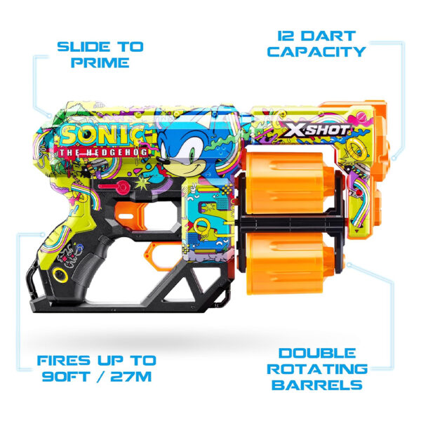 ZURU XSHOT SKINS SERIES 1 DREAD SONIC (12 DARTS) HYPER SPIKE (36583) - Image 3