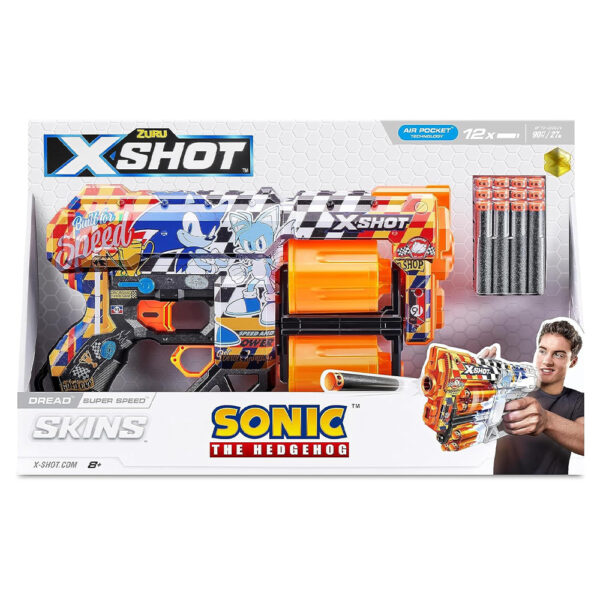 ZURU XSHOT SKINS SERIES 1 DREAD SONIC (12 DARTS) SUPER SPEED (36583) - Image 2