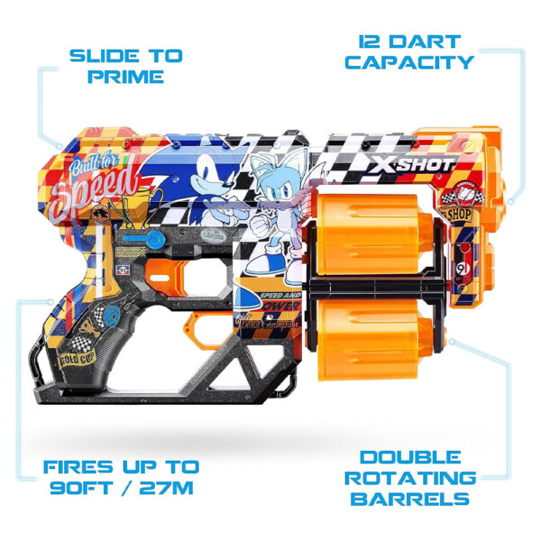 ZURU XSHOT SKINS SERIES 1 DREAD SONIC (12 DARTS) SUPER SPEED (36583) - Image 3