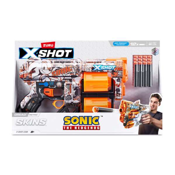 ZURU XSHOT SKINS SERIES 1 DREAD SONIC (12 DARTS) RETRO (36583) - Image 4