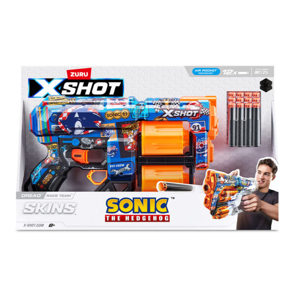 ZURU XSHOT SKINS SERIES 1 DREAD SONIC (12 DARTS) RACE TEAM (36583) - Image 2