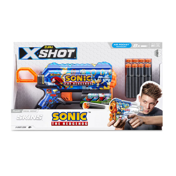 ZURU XSHOT SKINS SERIES 1 FLUX Sonic (8 Darts) MEGA SONIC (36648) - Image 2