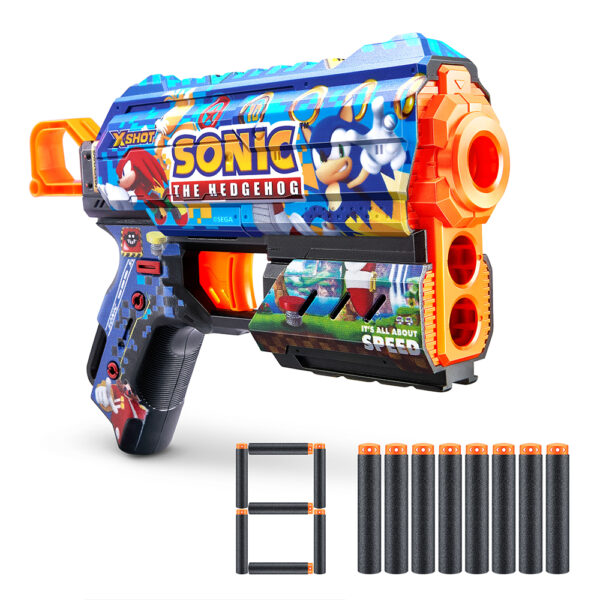 ZURU XSHOT SKINS SERIES 1 FLUX Sonic (8 Darts) MEGA SONIC (36648)