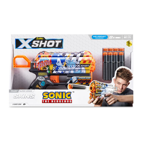 ZURU XSHOT SKINS SERIES 1 FLUX Sonic (8 Darts) SUPER SPEED (36648) - Image 2