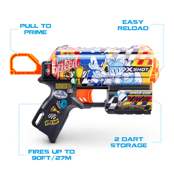 ZURU XSHOT SKINS SERIES 1 FLUX Sonic (8 Darts) SUPER SPEED (36648) - Image 3