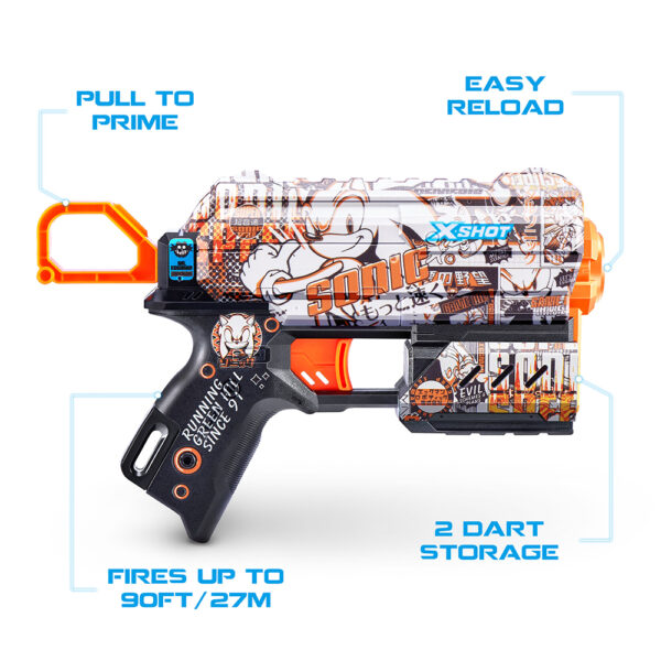 ZURU XSHOT SKINS SERIES 1 FLUX Sonic (8 Darts) RETRO (36648) - Image 3