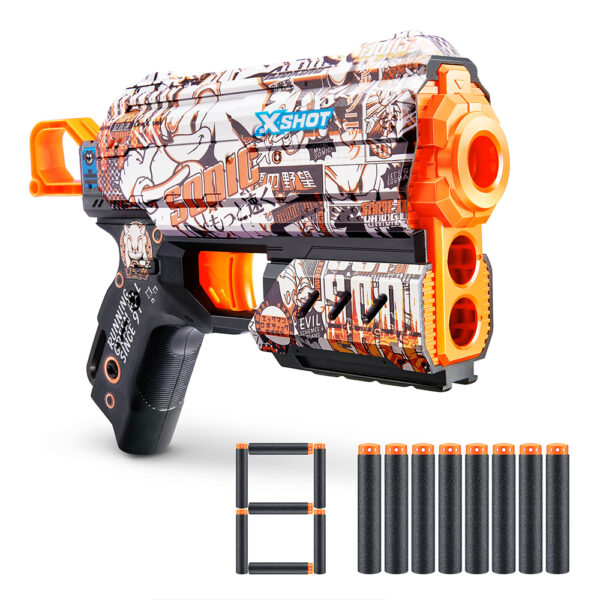 ZURU XSHOT SKINS SERIES 1 FLUX Sonic (8 Darts) RETRO (36648)