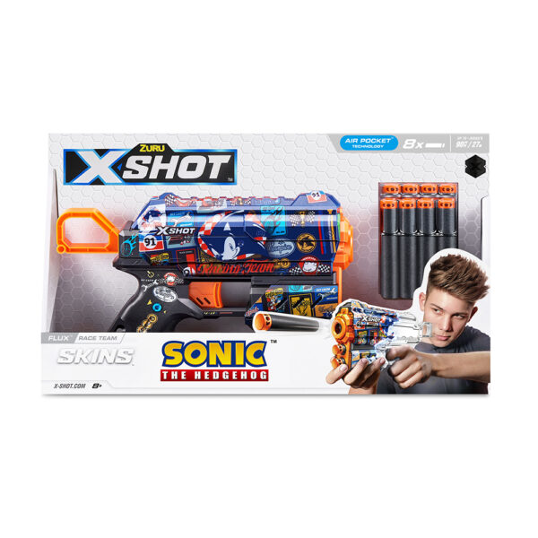 ZURU XSHOT SKINS SERIES 1 FLUX Sonic (8 Darts) RACE TEAM (36648) - Image 2