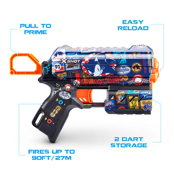 ZURU XSHOT SKINS SERIES 1 FLUX Sonic (8 Darts) RACE TEAM (36648) - Image 3