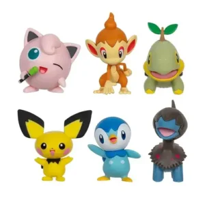 Jazwares Pokemon Battle Figure Multipack 6-Pack(Pichu- Deino- Jigglypuff- Turtwig- Piplup- Chimchar)