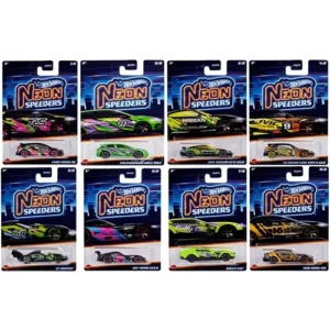 Mattel Hot Wheels Neon Speeders Model Collection Diecast 1:64 Metal Cars 8 Asstorment (One Random Piece)
