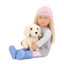 DOLL W/ PET DOG (GOLDEN RETRIEVER), MEAGAN