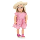 Doll WITH FLORAL PRINTED DRESS&SUNHAT,DAHLIA