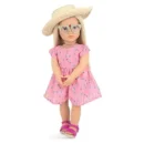 Doll WITH FLORAL PRINTED DRESS&SUNHAT,DAHLIA