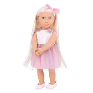 Doll w/ Unicorn  Fashion Doll in Rainbow Outfit