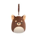 Jazwares Squishmallows - Clip-On: Buddy Squad -  Dark Brown Chihuahua - Barkevina (3.5 Inch)