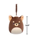 Jazwares Squishmallows - Clip-On: Buddy Squad -  Dark Brown Chihuahua - Barkevina (3.5 Inch)