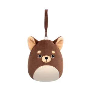 Jazwares Squishmallows - Clip-On: Buddy Squad -  Dark Brown Chihuahua - Barkevina (3.5 Inch)