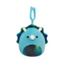 Jazwares Squishmallows - Clip-On:  Prehistoric Squad - Blue Triceratops - Vilmos (3.5 Inch)