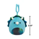 Jazwares Squishmallows - Clip-On:  Prehistoric Squad - Blue Triceratops - Vilmos (3.5 Inch)