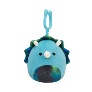 Jazwares Squishmallows - Clip-On:  Prehistoric Squad - Blue Triceratops - Vilmos (3.5 Inch)