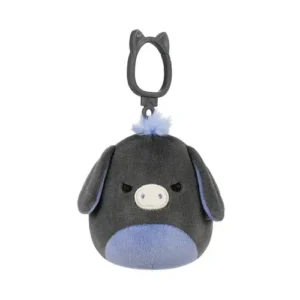 Jazwares Squishmallows - Clip-On: Wildlife Squad - Charcoal & Periwinkle Donkey - Don (3.5 Inch)