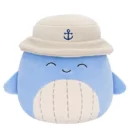 Jazwares Squishmallows - Core: Style Squad -  Light Blue Whale with White Bucket Hat - Samir (7.5 Inch)