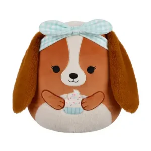 Jazwares Squishmallows - Core: Seasonal Squad - Brown Dog with Blue Bandana Holding Cupcake - Darcy (12 Inch)