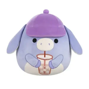 Jazwares Squishmallows - Core: Seasonal Squad - Periwinkle Donkey with Hat Holding Iced Coffee - Milanda (12 Inch)