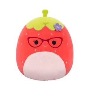 Jazwares Squishmallows - Core: Seasonal Squad - Red Strawberry with Fuzzy Belly, Glasses & Flower Pin - Scarlet (12 Inch)