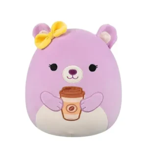 Jazwares Squishmallows - Core: Seasonal Squad - Pink Bear with Bow Holding Coffee - Faine (12 Inch)