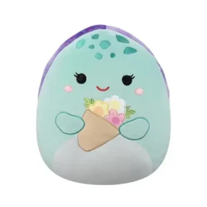 Jazwares Squishmallows - Core: Seasonal Squad - Mint Leatherback Turtle Holding Flower Bouquet - Kamya (12 Inch)
