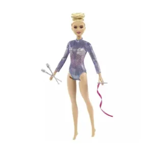Mattel Barbie Rhythmic Gymnast Blonde Doll (12-In/30.40-Cm), Leotard & Accessories