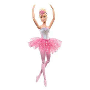 Mattel Barbie Dreamtopia Twinkle Lights Ballerina Doll, Blonde With Light-Up Feature Wearing Headband & Tutu