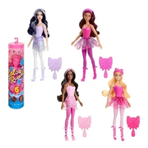 Mattel Barbie Color Reveal Ballerina Series Doll & Accessories, 6 Balletcore-Inspired Surprises