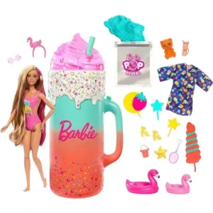 Mattel Barbie Pop Reveal Rise & Surprise Gift Set With Scented Doll, Squishy Scented Pet & More, 15+ Surprises