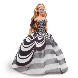 Mattel Barbie Signature 65th Anniversary Collectible Doll With Blonde Hair And Black And White Gown