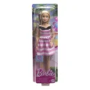 Mattel Barbie 65th Anniversary Fashion Doll With Blonde Hair, Pink Striped Dress And Accessories