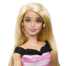 Mattel Barbie 65th Anniversary Fashion Doll With Blonde Hair, Pink Striped Dress And Accessories