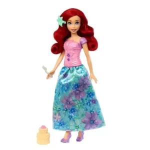 Mattel Disney Princess Ariel Fashion Doll Set, Spin & Reveal with 11 Surprises Including 5 Accessories, 5 Stickers & Play Scene, Inspired by Movie