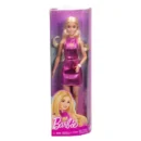Mattel Barbie Fashionistas Doll #230 in Metallic Pink Minidress With Heart Cut-Out, Blond Hair