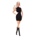 Mattel Barbie Basics Model 02 Collector Doll with Blonde Hair, Black Mini Dress & Gladiator Boots, Universal-fit Fashions, Posable Body & Swappable Doll Head