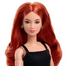 Mattel Barbie Basics Model 04 Collector Doll with Red Curly Hair, Black Mini Dress & Boots, Universal-fit Fashions, Posable Petite Body & Swappable Doll Head