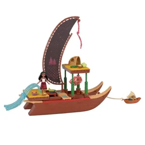 Mattel Disney Moana 2, Moanas Adventure Canoe Playset With 1 Small Doll, 1 Canoe & 10 Accessories