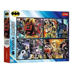 Trefl Puzzles - 4x250 - Batman in action / Warner Batman_FSC Mix 70%