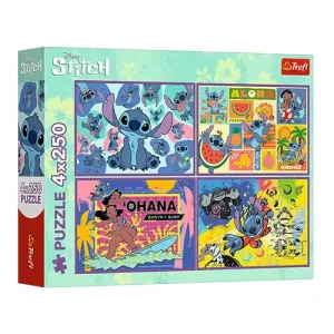 Trefl Puzzles - 4x250 - Amazing Stitch / Disney Lilo&Stitch_FSC Mix 70%