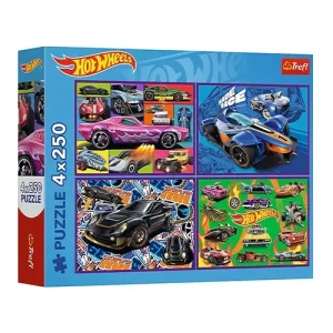 Trefl Puzzles - 4x250 - Racing cars / Mattel Hot Wheels_FSC Mix 70%